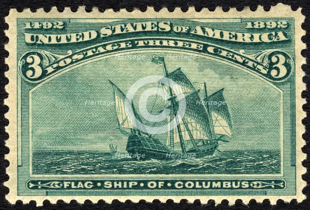 3c Flagship of Columbus single, 1893. Creator: Unknown.