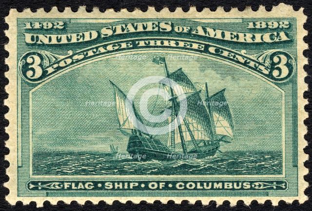 3c Flagship of Columbus single, 1893. Creator: Unknown.