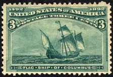 3c Flagship of Columbus single, 1893. Creator: Unknown