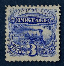 3c Steam Locomotive G Grill single, 1869. Creator: National Bank Note Company