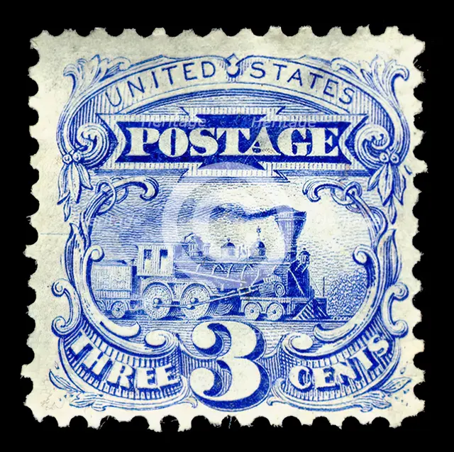 3c Steam Locomotive re-issue single, 1875. Creator: National Bank Note Company.