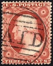 3c Washington type II single, 1857. Creator: Unknown