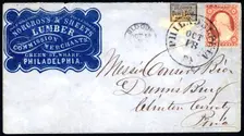 3c Washington with Blood's Penny Post carrier stamp on cover, 1853. Creator: Unknown