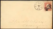 3c Washington with Columbus, GA man with a hat on cover, 1861. Creator: Unknown