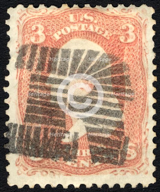 3c Washington with Ridgefield, CT letter R single, c. 1861. Creator: Unknown.