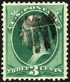 3c Washington with small shield single, c. 1873. Creator: Unknown