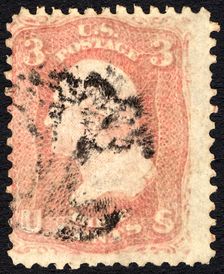 3c Washington with Thomaston, CT Charter Oak single, c. 1861. Creator: Unknown