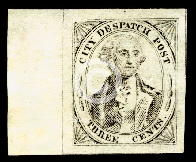 3c Washington City Despatch local post stamp, 1842. Creator: Unknown.