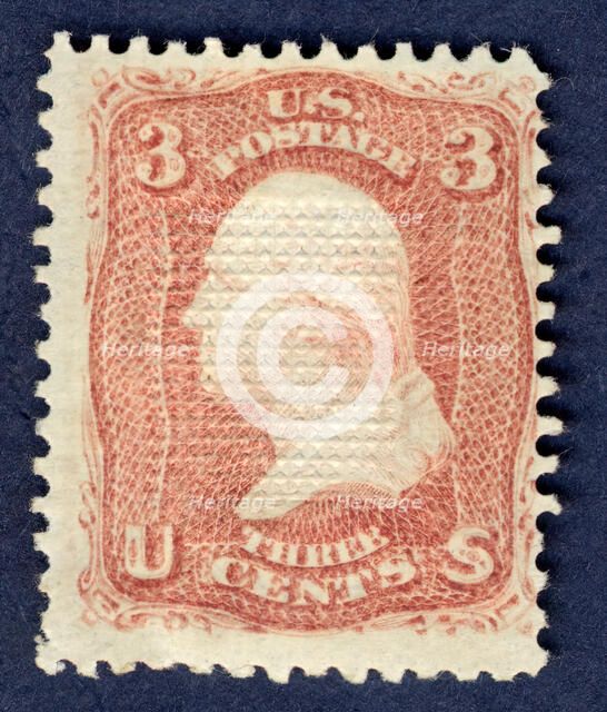 3c Washington E Grill single, 1868. Creator: National Bank Note Company.