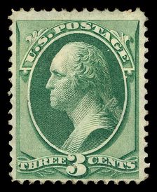 3c Washington grilled single, March 1870. Creator: Unknown