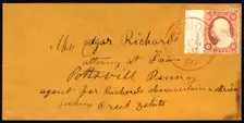 3c Washington imprint single on cover, c. 1852. Creator: Unknown