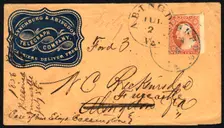 3c Washington on advertising cover, July 2, 1856. Creator: Unknown