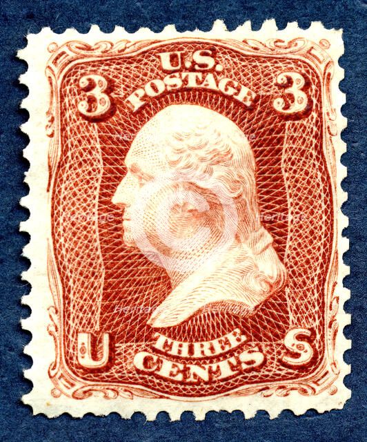 3c Washington re-issue single, 1875. Creator: National Bank Note Company.