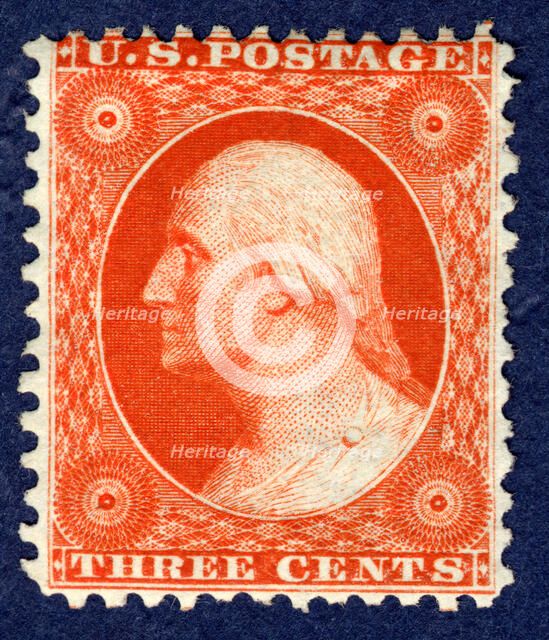 3c Washington reprint single, 1875. Creator: Continental Bank Note Company.