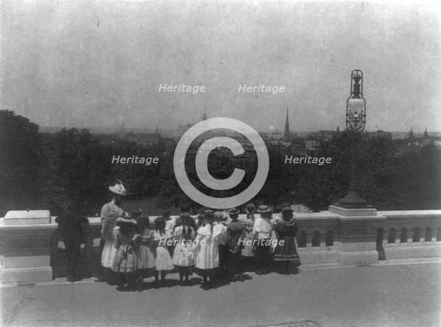 3rd Division grade school pupils on field trip to U.S. Capitol, Washington, D.C., (1899?). Creator: Frances Benjamin Johnston.