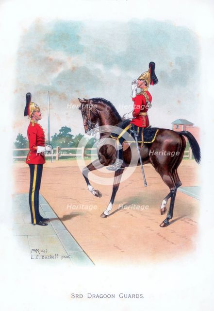 '3rd Dragoon Guards', 1915.Artist: LE Buckell