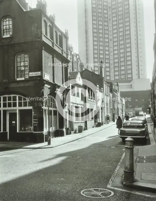 1-17 Shepherd Market, Westminster LB, London: looking east, 1967. Creator: Unknown.