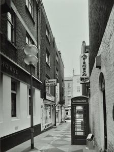 1-2 Marlborough Court, Westminster LB, London: front elevations, telephone box, lamp post..., 1975. Creator: Unknown