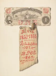 $1 Banknote from Virginia, c. 1936. Creator: Carl Buergerniss