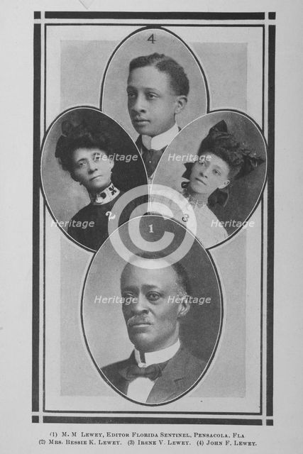 (1) M. M. Lewey, Editor Florida Sentinel, Pensacola, Fla. (2) Mrs. Bessie K. Lewey. (3)..., 1907. Creator: Unknown.
