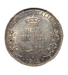 1 Rupia, Italian Somaliland, Victor Emmanuel III, 1912. Creator: Numismatic, West European Coins