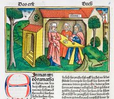 1 Samuel 1:8: Elkanah comforts Hannah. Creator: Unknown