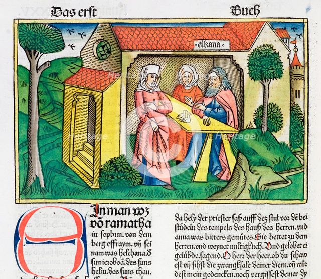 1 Samuel 1:8: Elkanah comforts Hannah. Creator: Unknown.