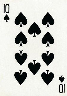 10 of Spades from a deck of Goodall & Son Ltd. playing cards, c1940