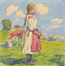 10.- The Shepherdess, 1932. Creator: Gustav Mally