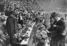 100 telegraphers, Polo Grounds, between c1910 and c1915. Creator: Bain News Service