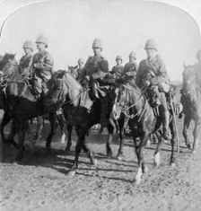 10th Hussars after repulsing a Boer attack, Colesberg, South Africa, 4th January 1900.Artist: Underwood & Underwood