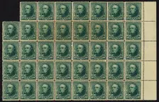 10c Daniel Webster block of thirty-nine, February 22, 1890. Creator: American Bank Note Company
