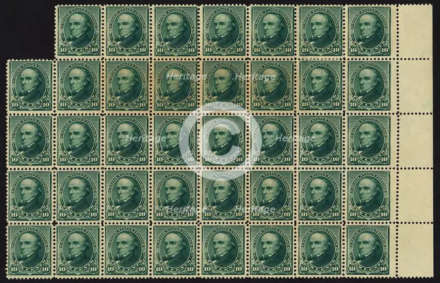10c Daniel Webster block of thirty-nine, February 22, 1890. Creator: American Bank Note Company.