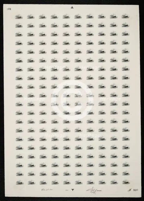 10c Pan-American Fast Ocean Navigation vignette plate proof, 487. Creator: Bureau of Engraving and Printing.