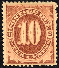 10c Postage Due single, 1879. Creator: Unknown