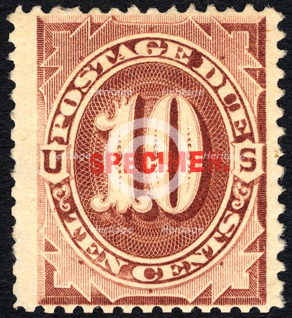 10c Postage Due specimen overprint single, 1884. Creator: Unknown.