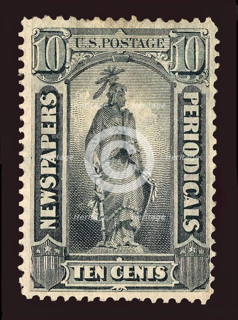 10c Statue of Freedom Newspapers and Periodicals imprint single, 1875. Creator: Unknown.