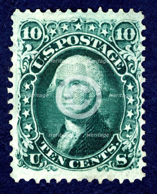 10c Washington F Grill single, 1867. Creator: National Bank Note Company.