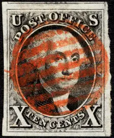 10c Washington single, 1847. Creator: Unknown
