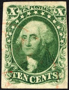 10c Washington single, 1855. Creator: Unknown
