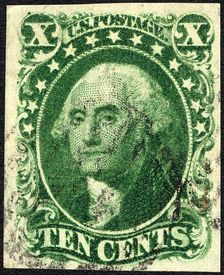10c Washington single, 1855. Creator: Unknown
