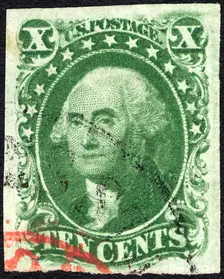 10c Washington single, 1855. Creator: Unknown