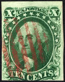 10c Washington single, 1855. Creator: Unknown