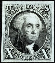 10c Washington reproduction single, 1875. Creator: Unknown