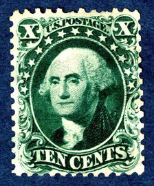 10c Washington reprint single, 1875. Creator: Continental Bank Note Company