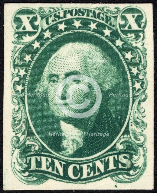 10c Washington trial color card proof, 1881. Creator: American Bank Note Company.
