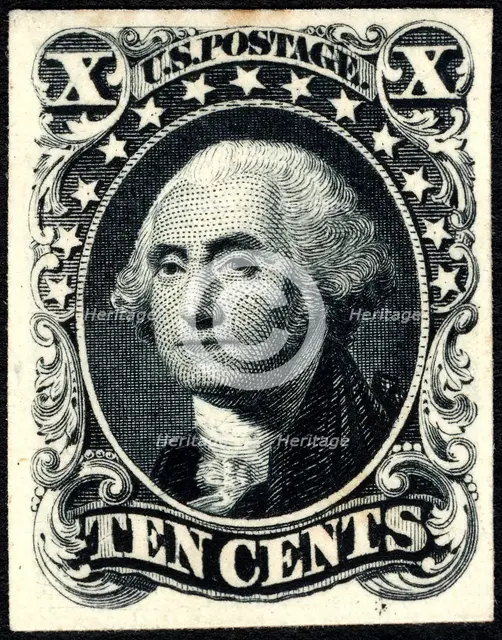 10c Washington trial color card proof, 1881. Creator: American Bank Note Company.