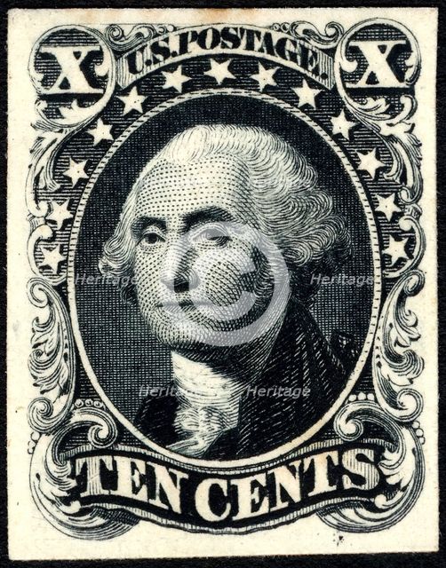 10c Washington trial color card proof, 1881. Creator: American Bank Note Company.