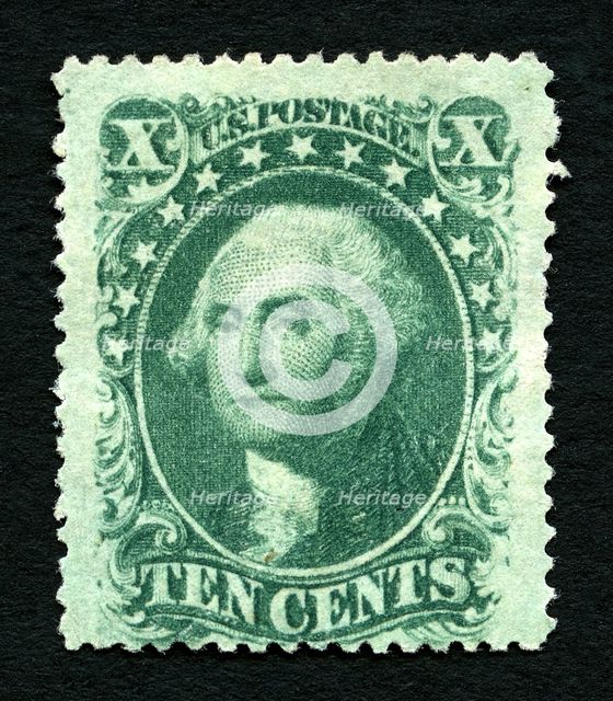 10c Washington type V single, 1859. Creator: Unknown.