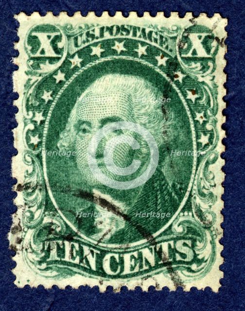 10c Washington type I single, 1857. Creator: Toppan, Carpenter & Company.